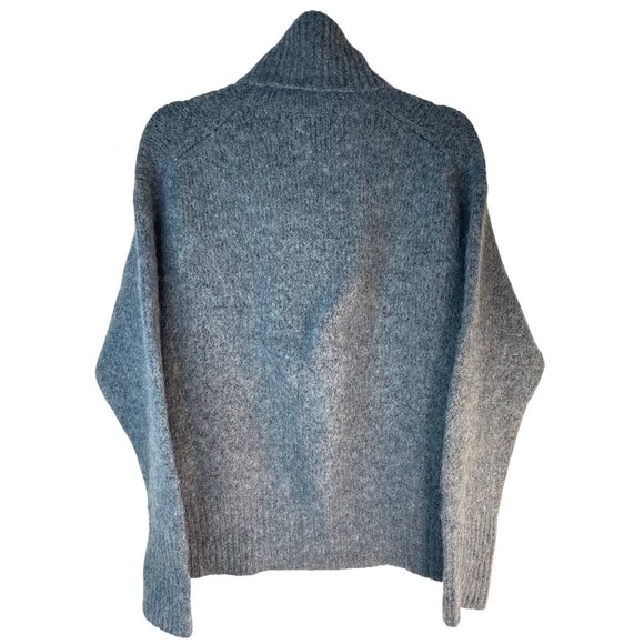 ZARA Smokey Blue Medium Turtleneck Sweater Acrylic Wool Alpaca Blend Soft Cozy - Picture 2 of 14